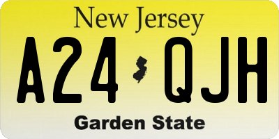 NJ license plate A24QJH