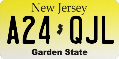 NJ license plate A24QJL