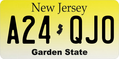 NJ license plate A24QJO