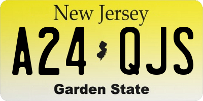 NJ license plate A24QJS