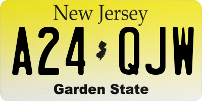 NJ license plate A24QJW