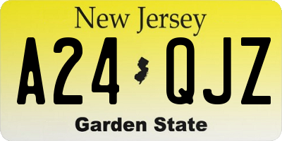 NJ license plate A24QJZ