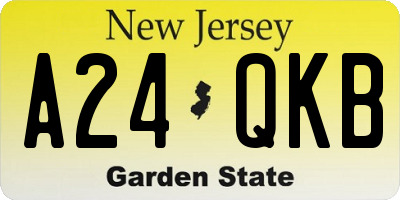 NJ license plate A24QKB
