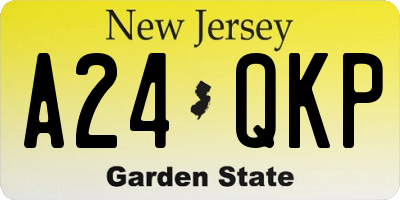 NJ license plate A24QKP