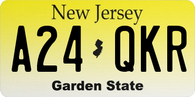 NJ license plate A24QKR