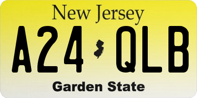 NJ license plate A24QLB