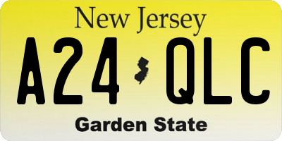 NJ license plate A24QLC