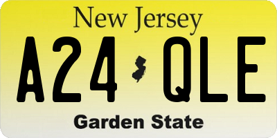NJ license plate A24QLE