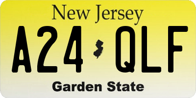 NJ license plate A24QLF