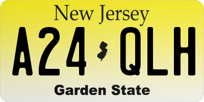 NJ license plate A24QLH