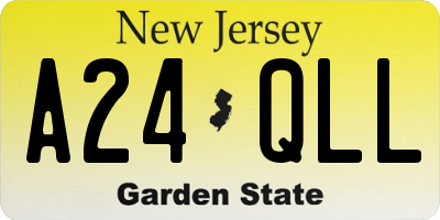 NJ license plate A24QLL