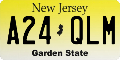 NJ license plate A24QLM
