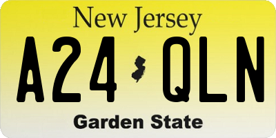 NJ license plate A24QLN