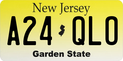 NJ license plate A24QLO