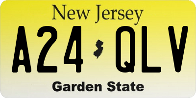 NJ license plate A24QLV