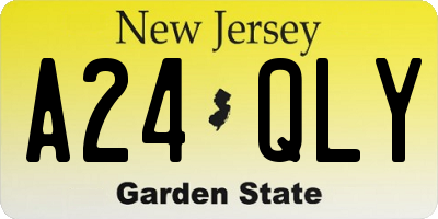 NJ license plate A24QLY