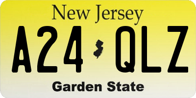 NJ license plate A24QLZ