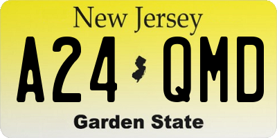 NJ license plate A24QMD