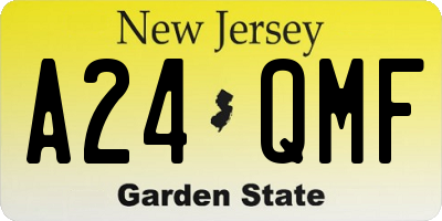 NJ license plate A24QMF