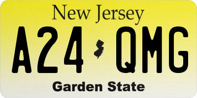 NJ license plate A24QMG