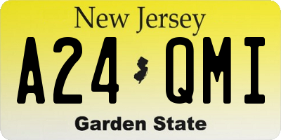 NJ license plate A24QMI