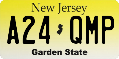 NJ license plate A24QMP