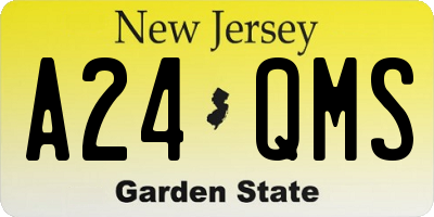 NJ license plate A24QMS