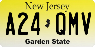 NJ license plate A24QMV