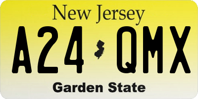 NJ license plate A24QMX