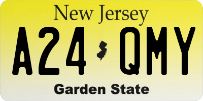 NJ license plate A24QMY