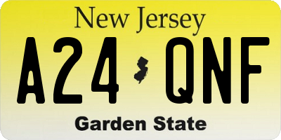 NJ license plate A24QNF