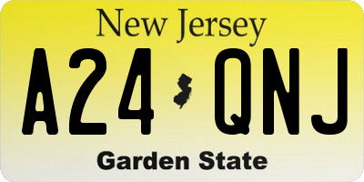NJ license plate A24QNJ