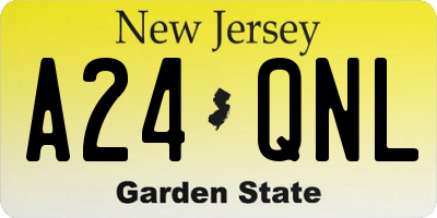 NJ license plate A24QNL