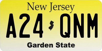 NJ license plate A24QNM