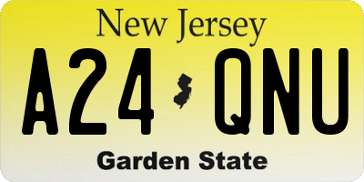 NJ license plate A24QNU