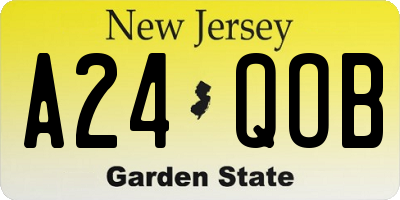 NJ license plate A24QOB