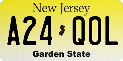 NJ license plate A24QOL