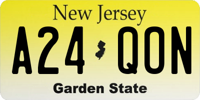 NJ license plate A24QON