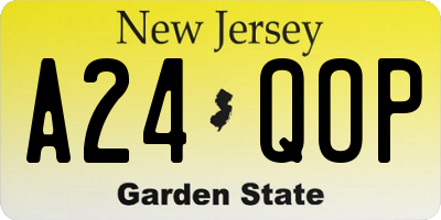 NJ license plate A24QOP