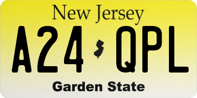 NJ license plate A24QPL