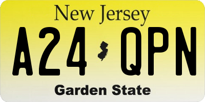 NJ license plate A24QPN