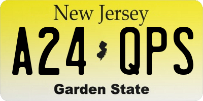 NJ license plate A24QPS