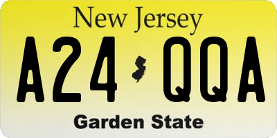 NJ license plate A24QQA