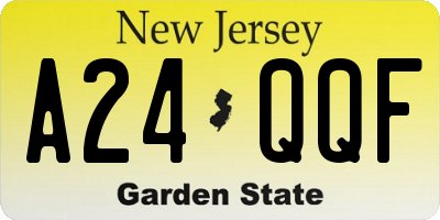NJ license plate A24QQF