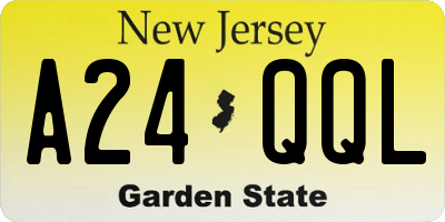 NJ license plate A24QQL