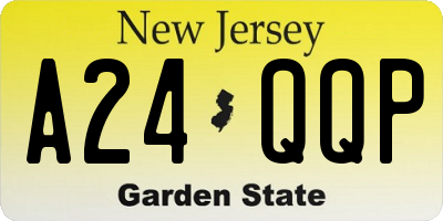 NJ license plate A24QQP