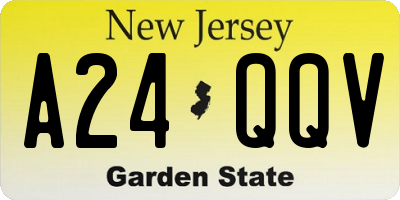 NJ license plate A24QQV