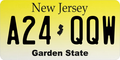 NJ license plate A24QQW