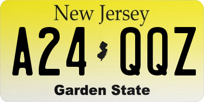 NJ license plate A24QQZ