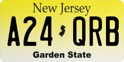 NJ license plate A24QRB